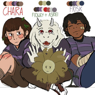CHARA + ASRIEL + FRISK + FLOWEY